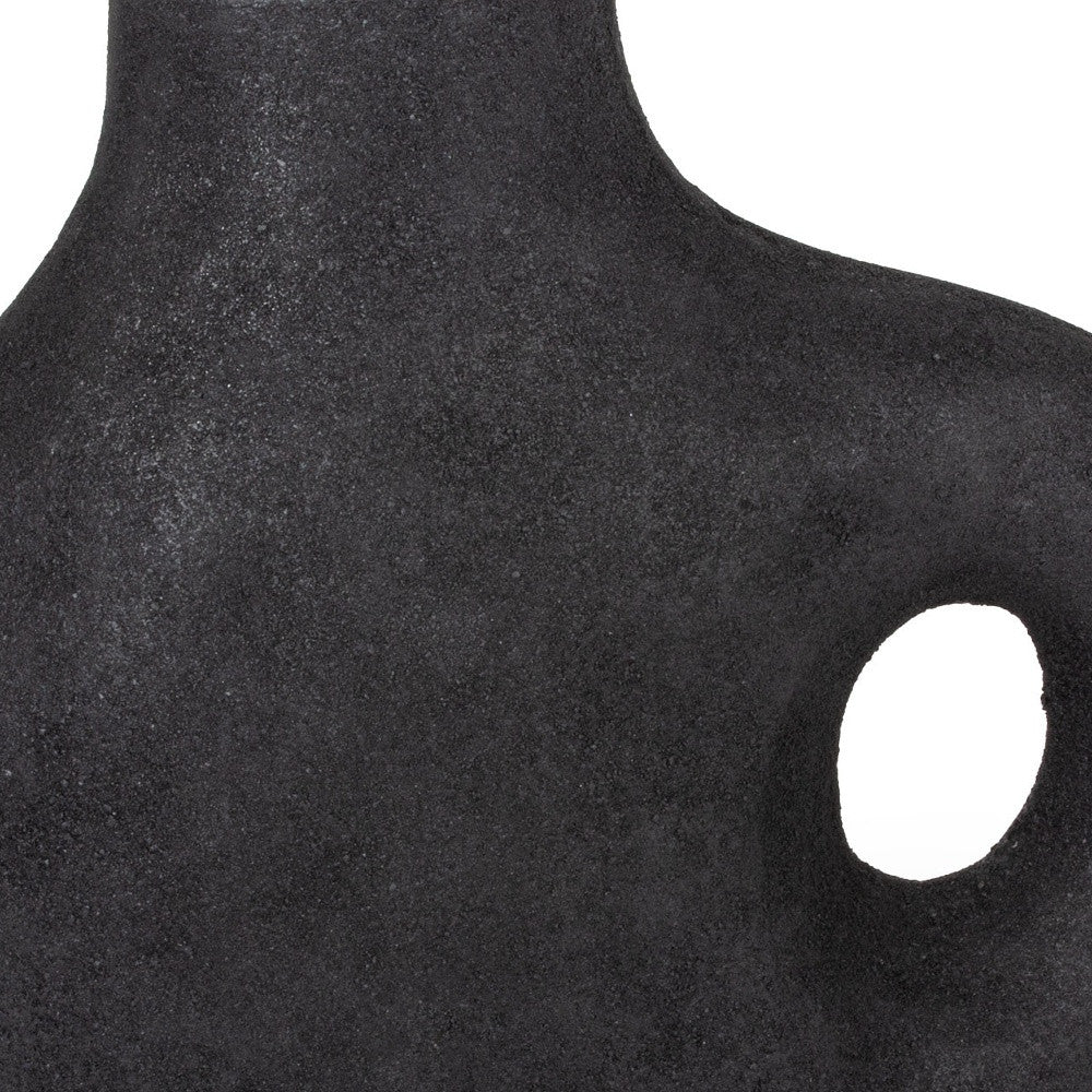 12" Black Aluminum Modern Abstract Table Vase