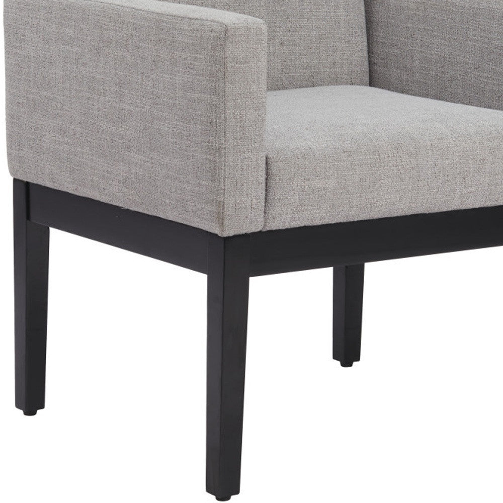 Gray and Black Upholstered Dining Arm Chair