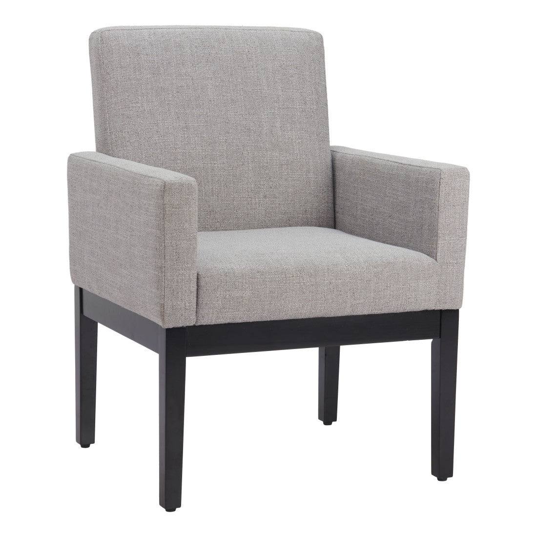 Gray and Black Upholstered Dining Arm Chair