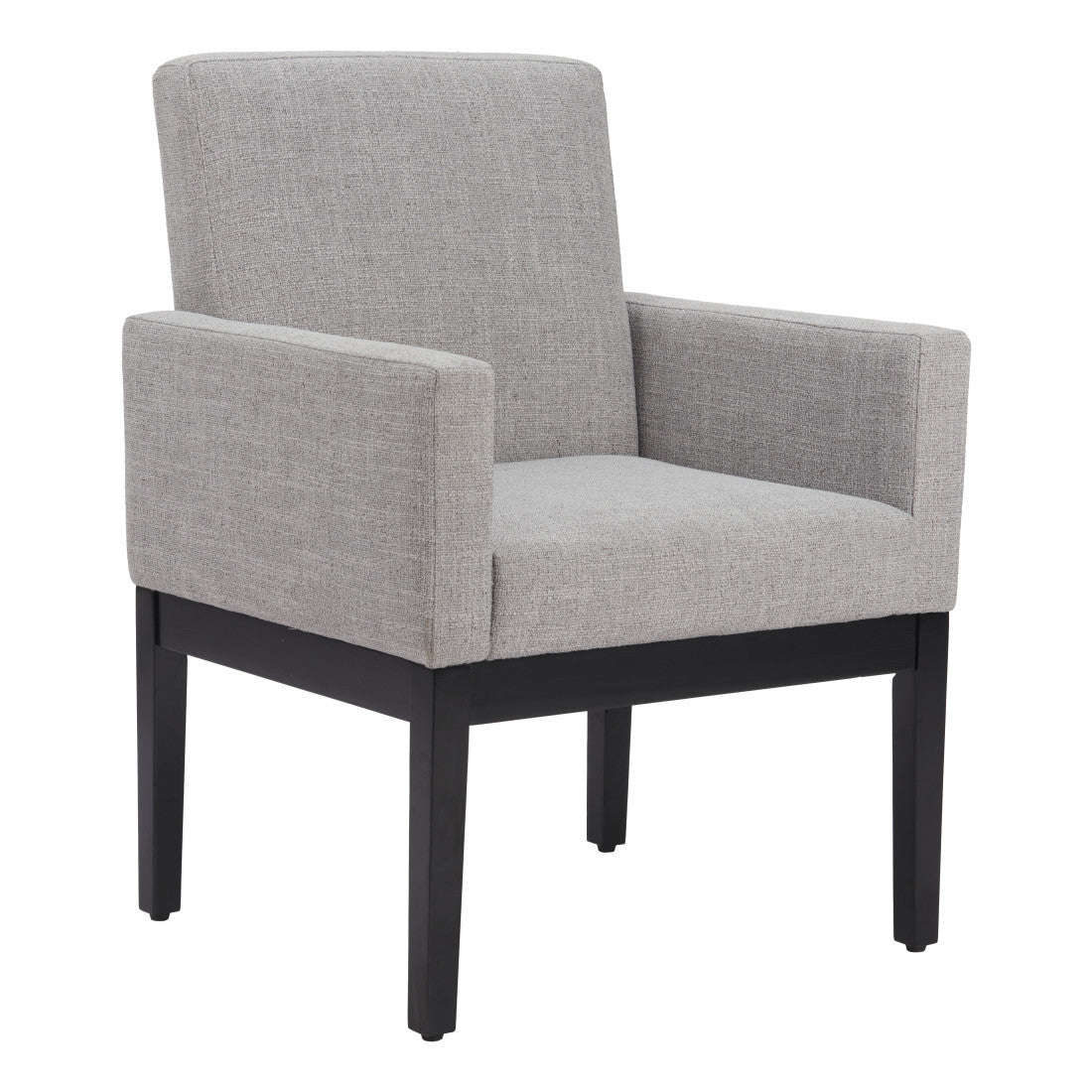 Gray and Black Upholstered Dining Arm Chair