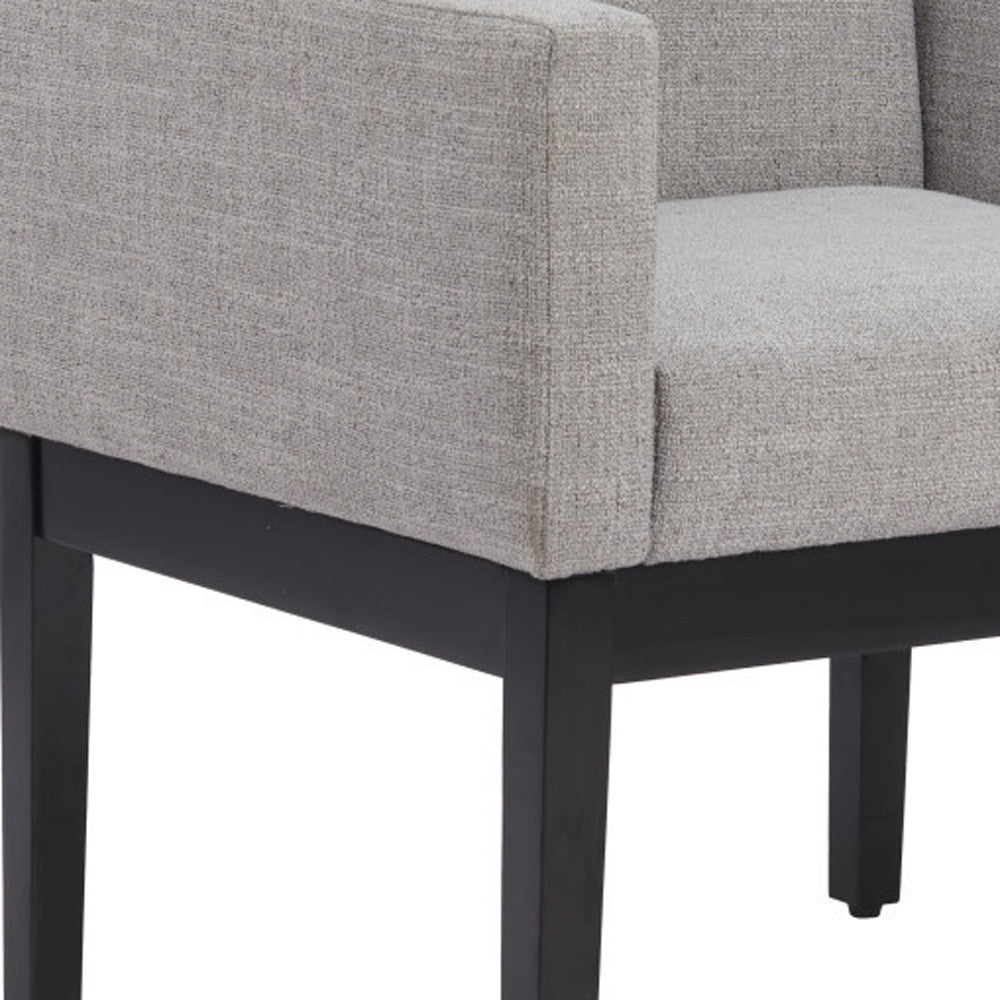 Gray and Black Upholstered Dining Arm Chair