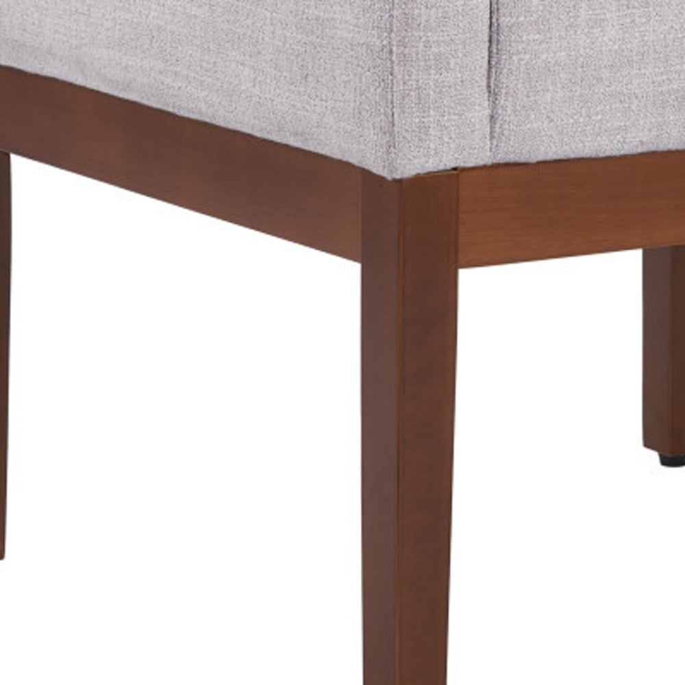 Ivory And Brown Fabric And Wood Dining Arm Chair