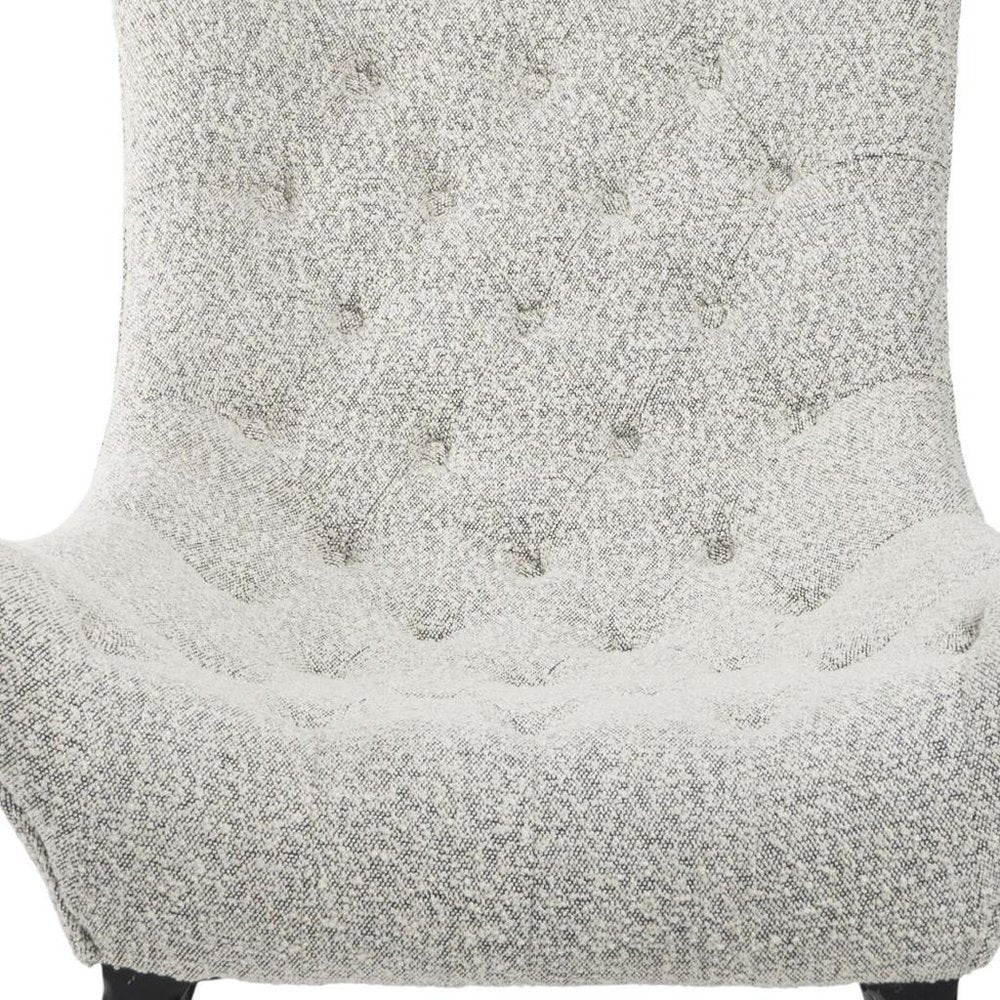 32" Gray and Black Tufted Boucle Lounge Chair