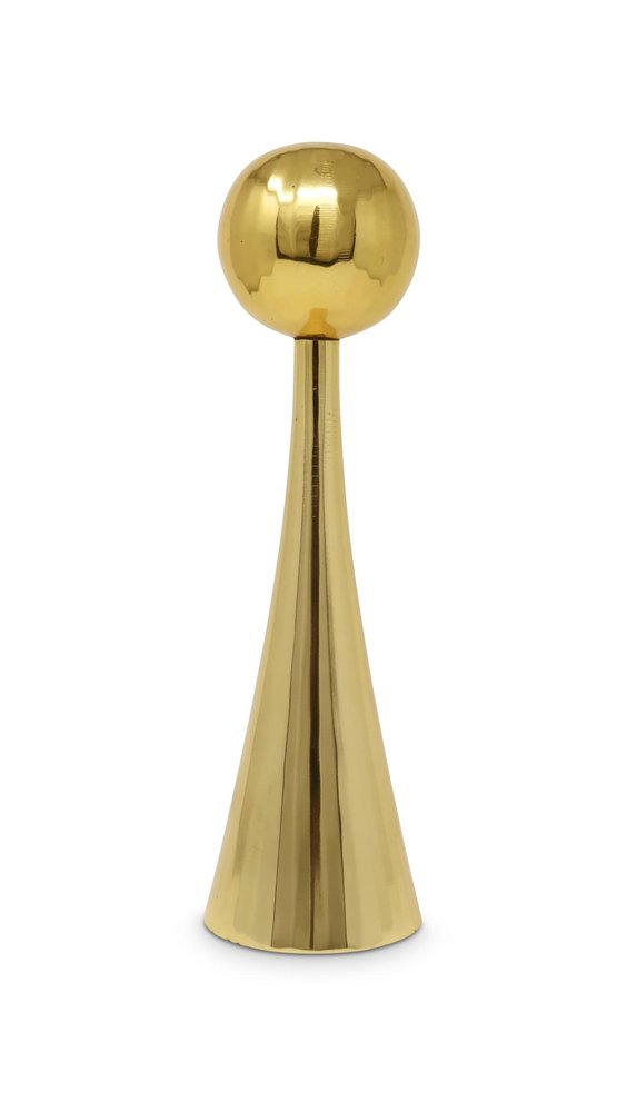10" Gold Stainless Steel Tabletop Taper Candlestick