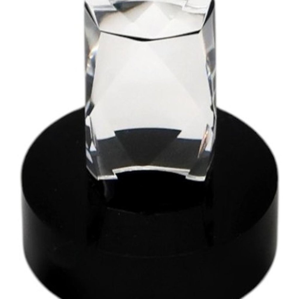 11" Silver Clear And Black Crystal Tabletop Taper Candlestick