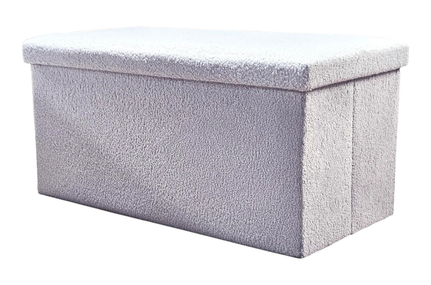 30" Gray Boucle Ottoman With Storage