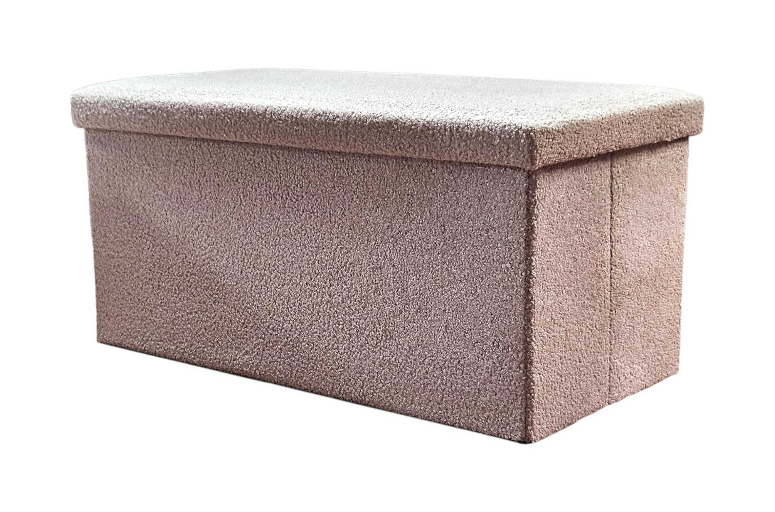 30" Taupe Boucle Ottoman With Storage