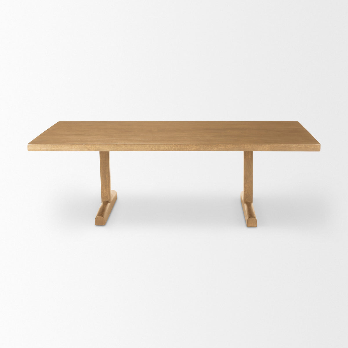 55" Natural Solid Wood Double Pedestal Coffee Table