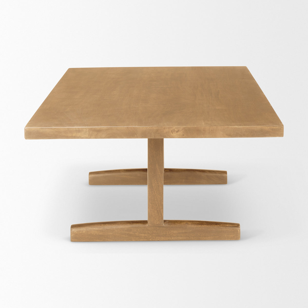 55" Natural Solid Wood Double Pedestal Coffee Table