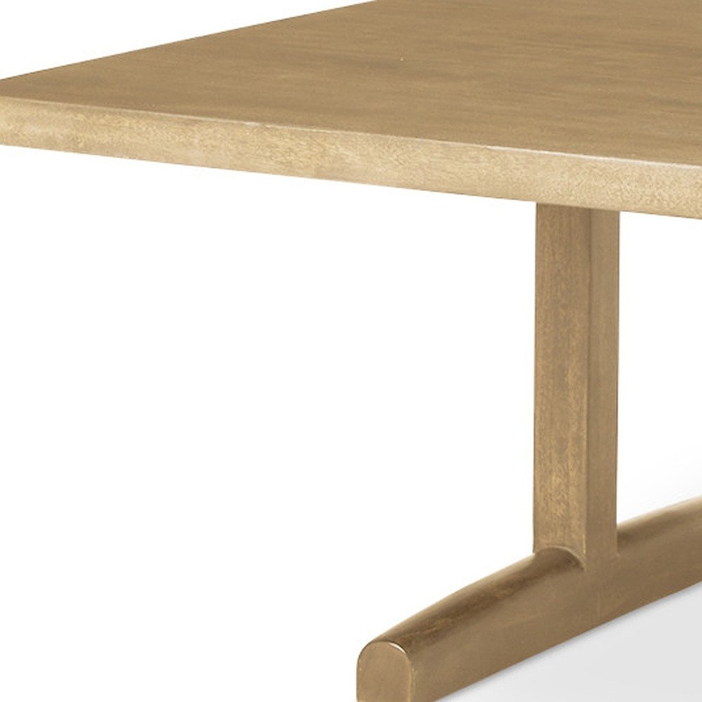 55" Natural Solid Wood Double Pedestal Coffee Table