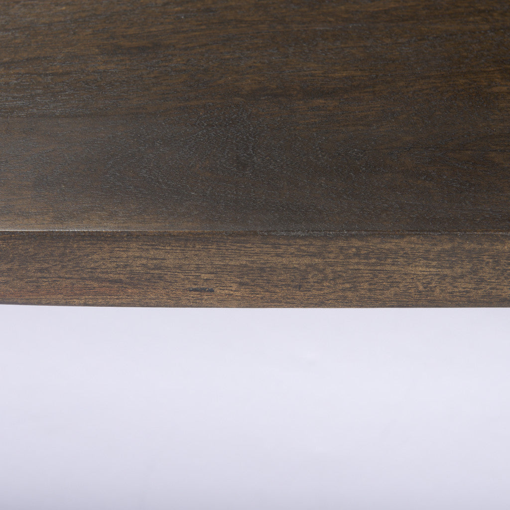 55" Dark Brown Solid Wood Double Pedestal Coffee Table