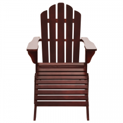 vidaXL Patio Chair Lawn Patio Adirondack Chair for Outdoor with Ottoman Wood-14