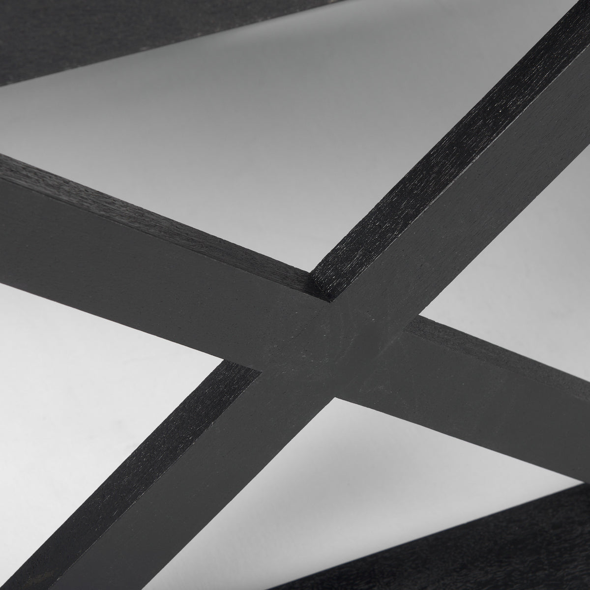 48" Black Solid Wood Geo Frame Coffee Table