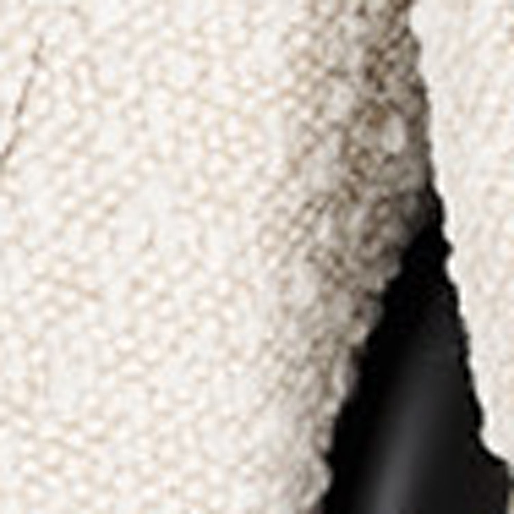 Set of Two Cream and Black Boucle Dining Arm Chairs