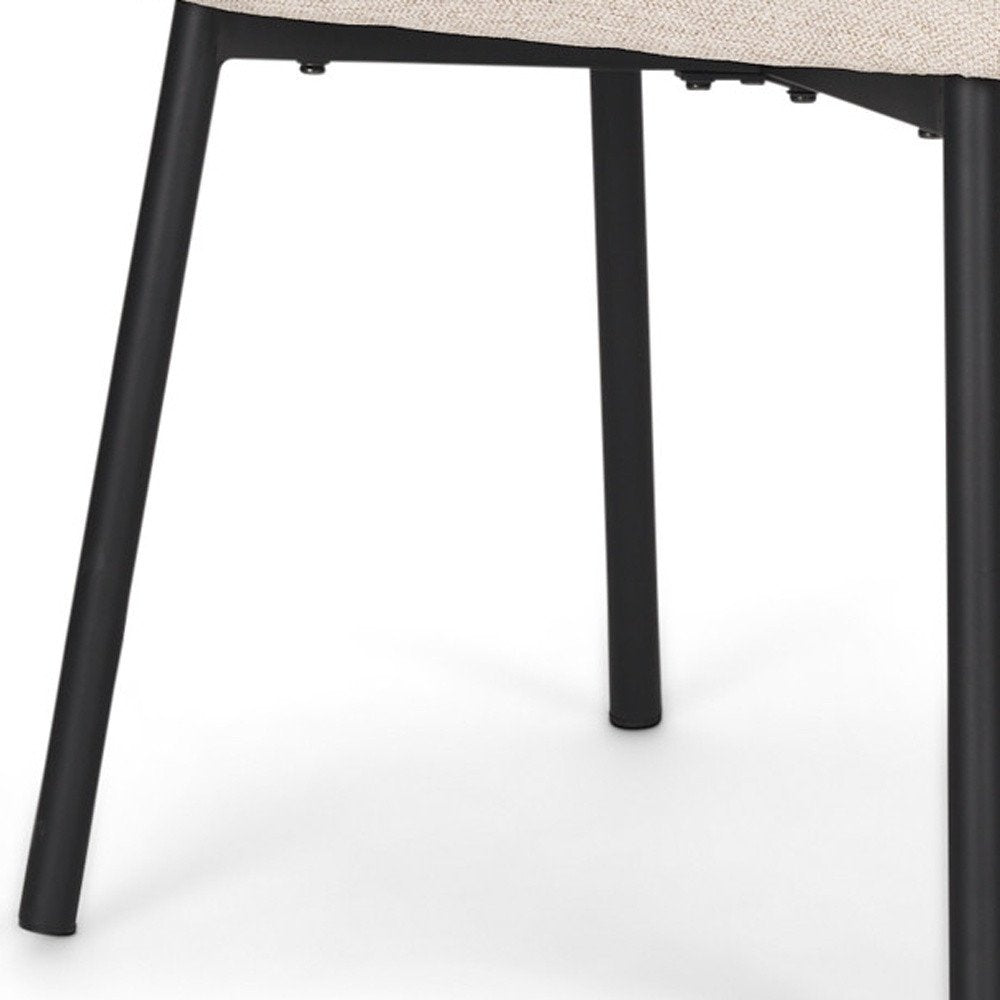 Set of Two Gray and Black Fabric Dining Side Chairs