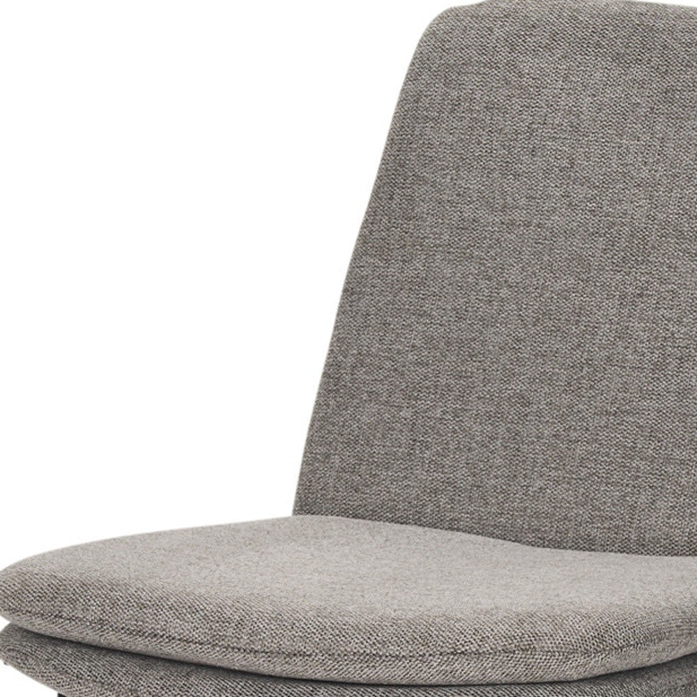 Set of Two Gray and Black Fabric Dining Side Chairs