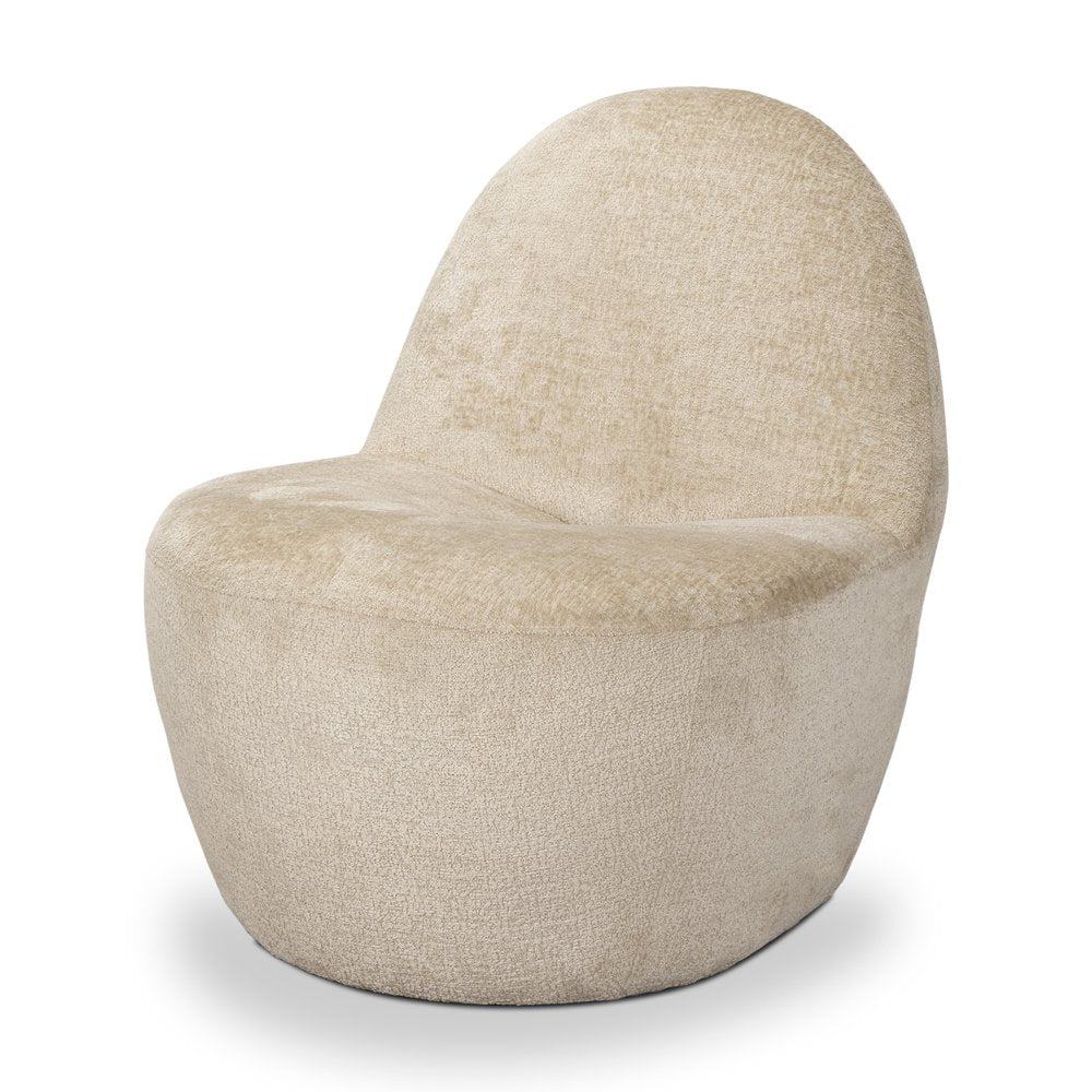 33" Beige Chenille Slipper Chair