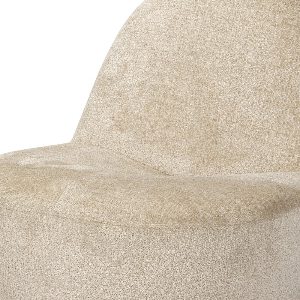 33" Beige Chenille Slipper Chair