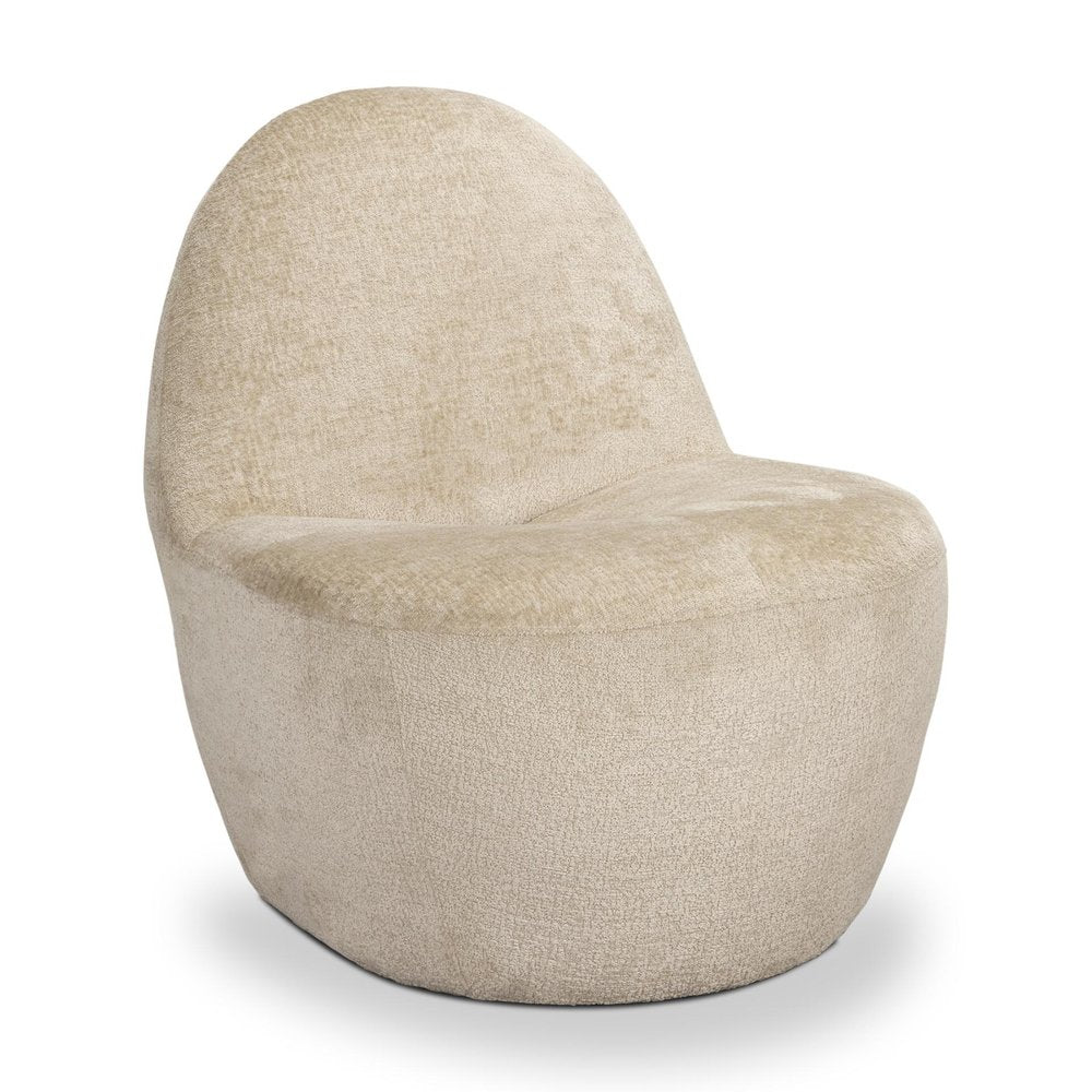 33" Beige Chenille Slipper Chair