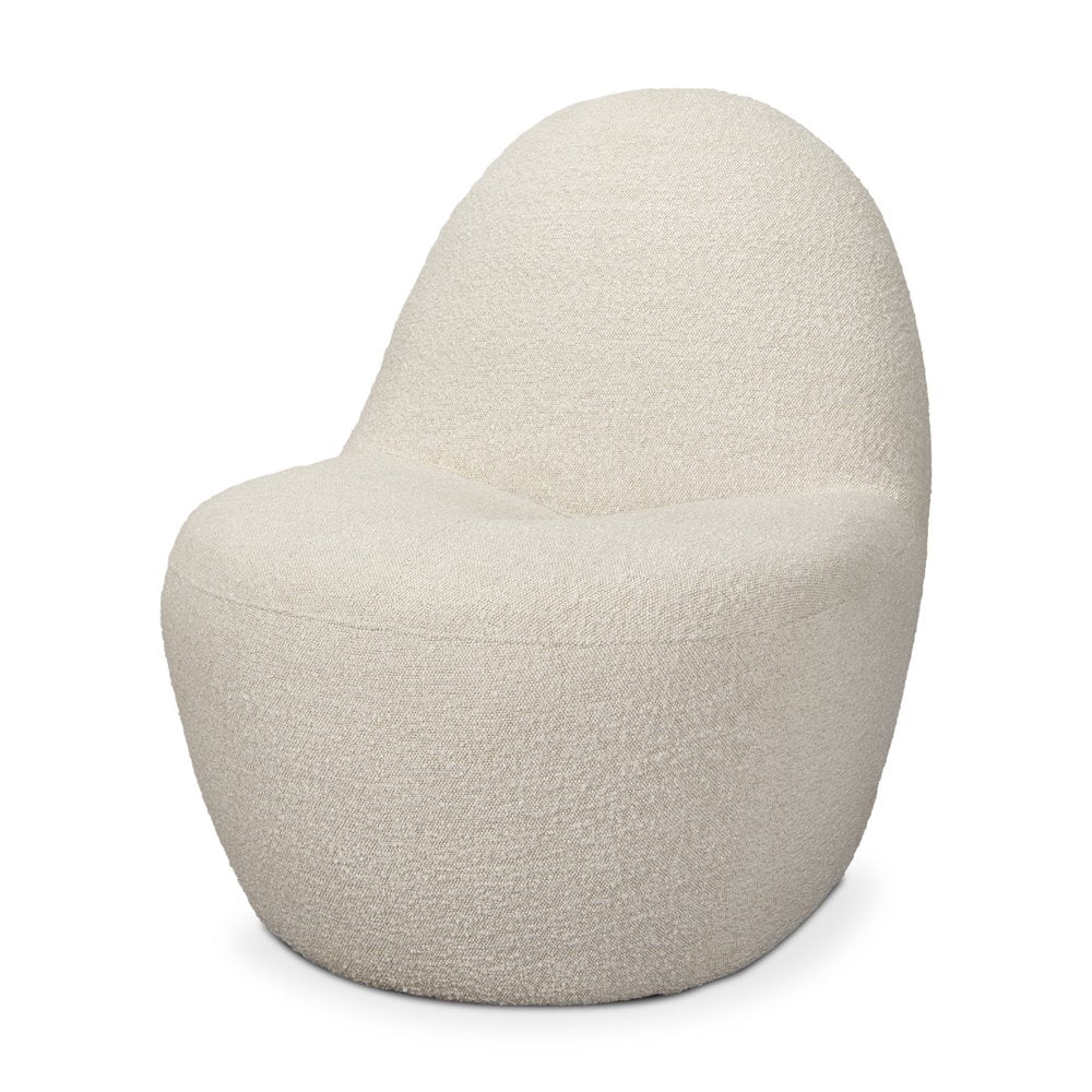 33" Cream Boucle Slipper Chair