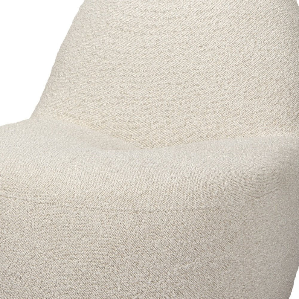 33" Cream Boucle Slipper Chair