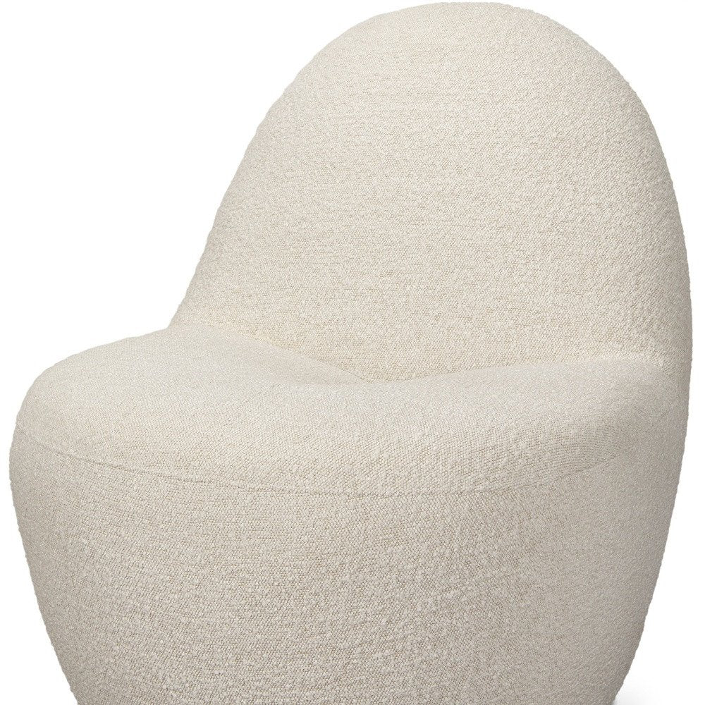 33" Cream Boucle Slipper Chair
