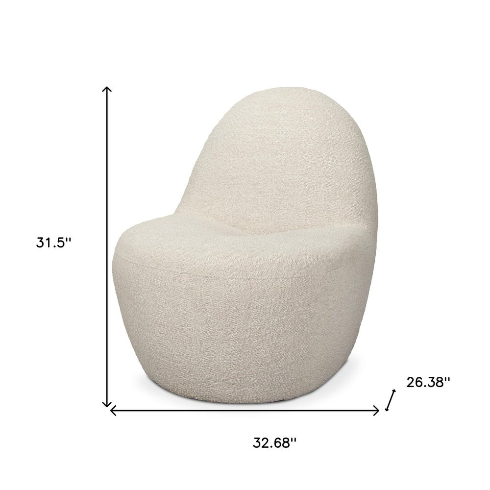 33" Cream Boucle Slipper Chair