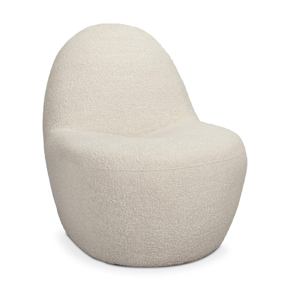 33" Cream Boucle Slipper Chair