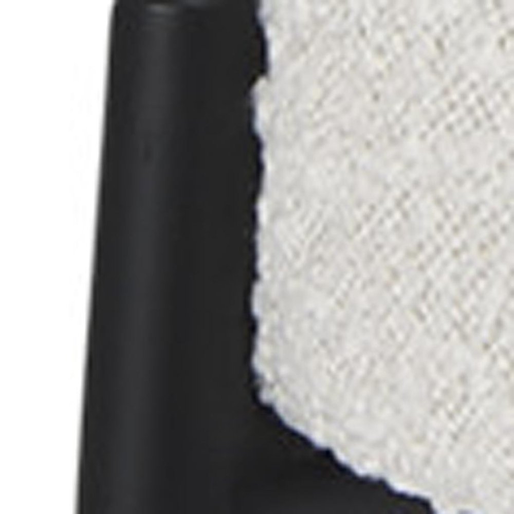 21" Cream and Black Boucle and Metal Lounge Chair