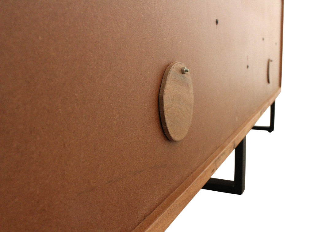 80" Natural Distressed Solid Wood Live Edge Credenza With Four Doors