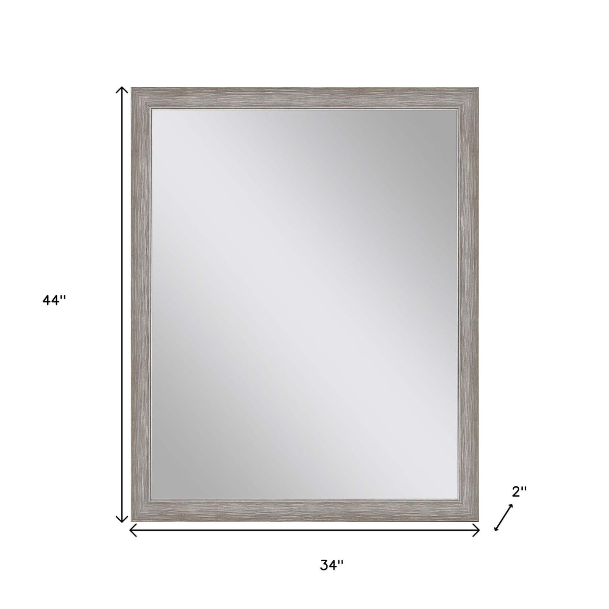 44" Silver Framed Accent Mirror