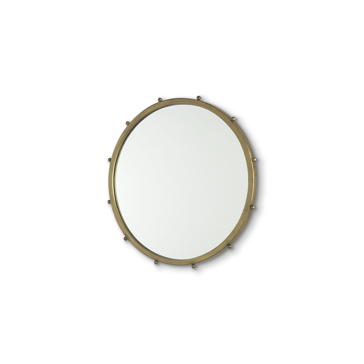 25" Gold Metal Beaded Round Framed Accent Mirror