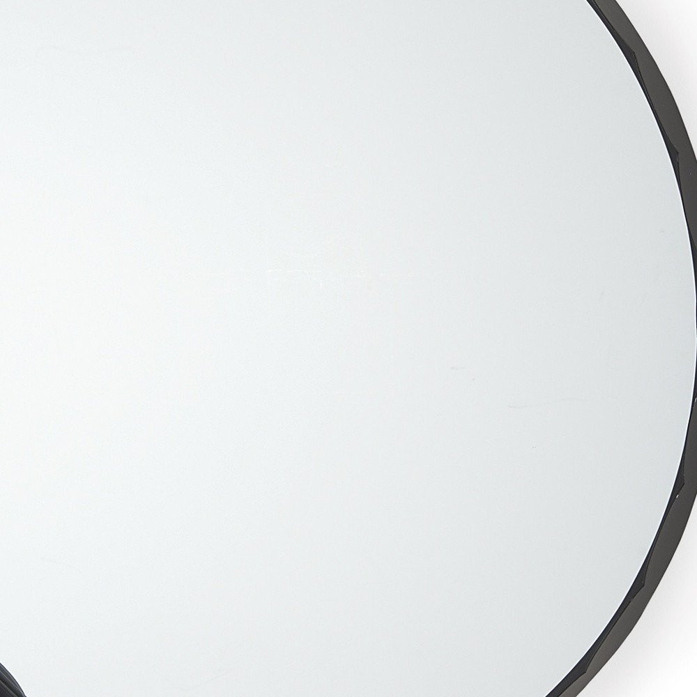 30" Black Metal Scalloped Framed Accent Mirror