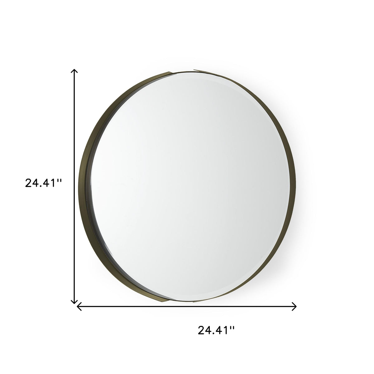 24" Gold Metal Round Framed Accent Mirror