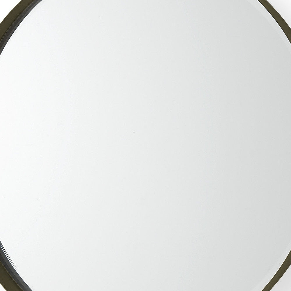 24" Gold Metal Round Framed Accent Mirror