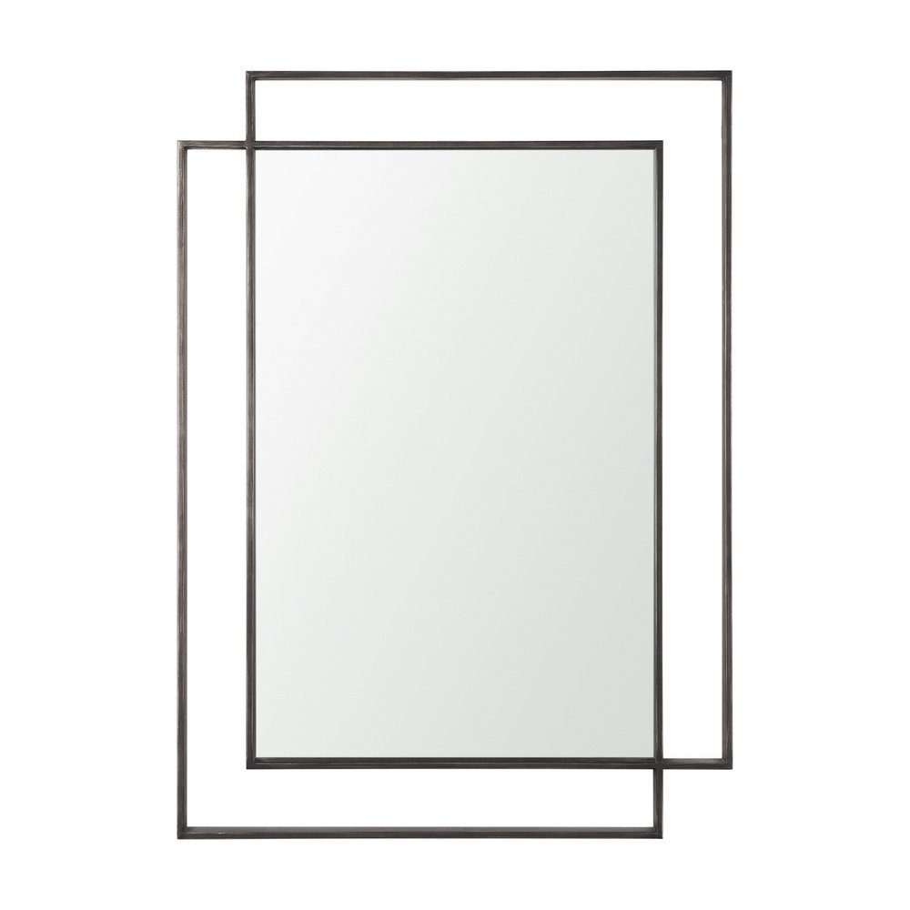 43" Gray Metal Double Frame Accent Mirror