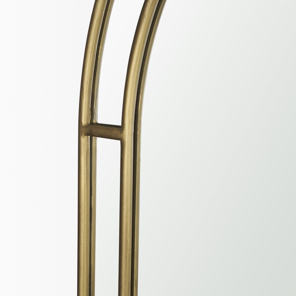 48" Gold Metal Double Arch Framed Accent Mirror
