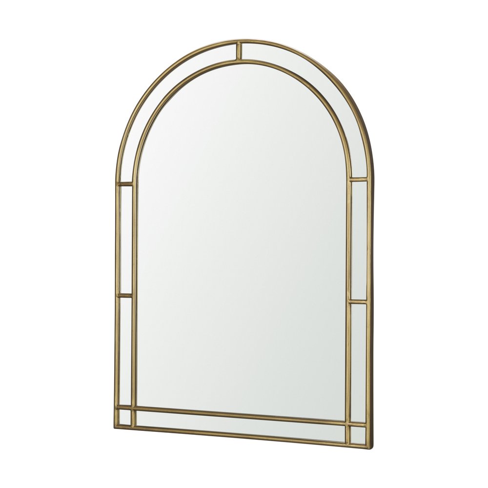 48" Gold Metal Double Arch Framed Accent Mirror