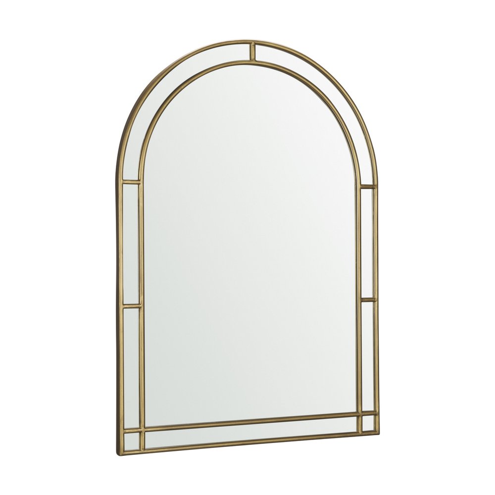 48" Gold Metal Double Arch Framed Accent Mirror
