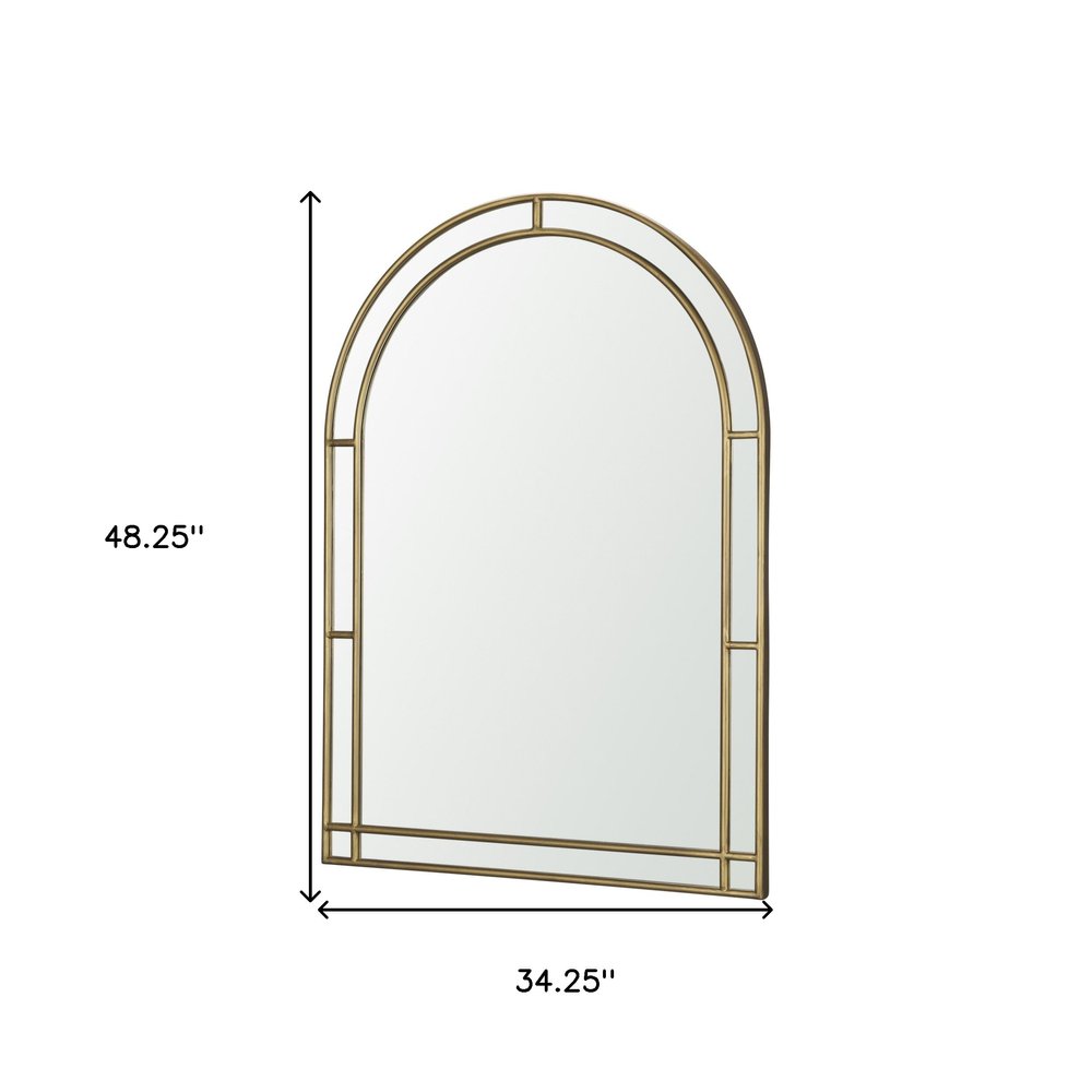 48" Gold Metal Double Arch Framed Accent Mirror