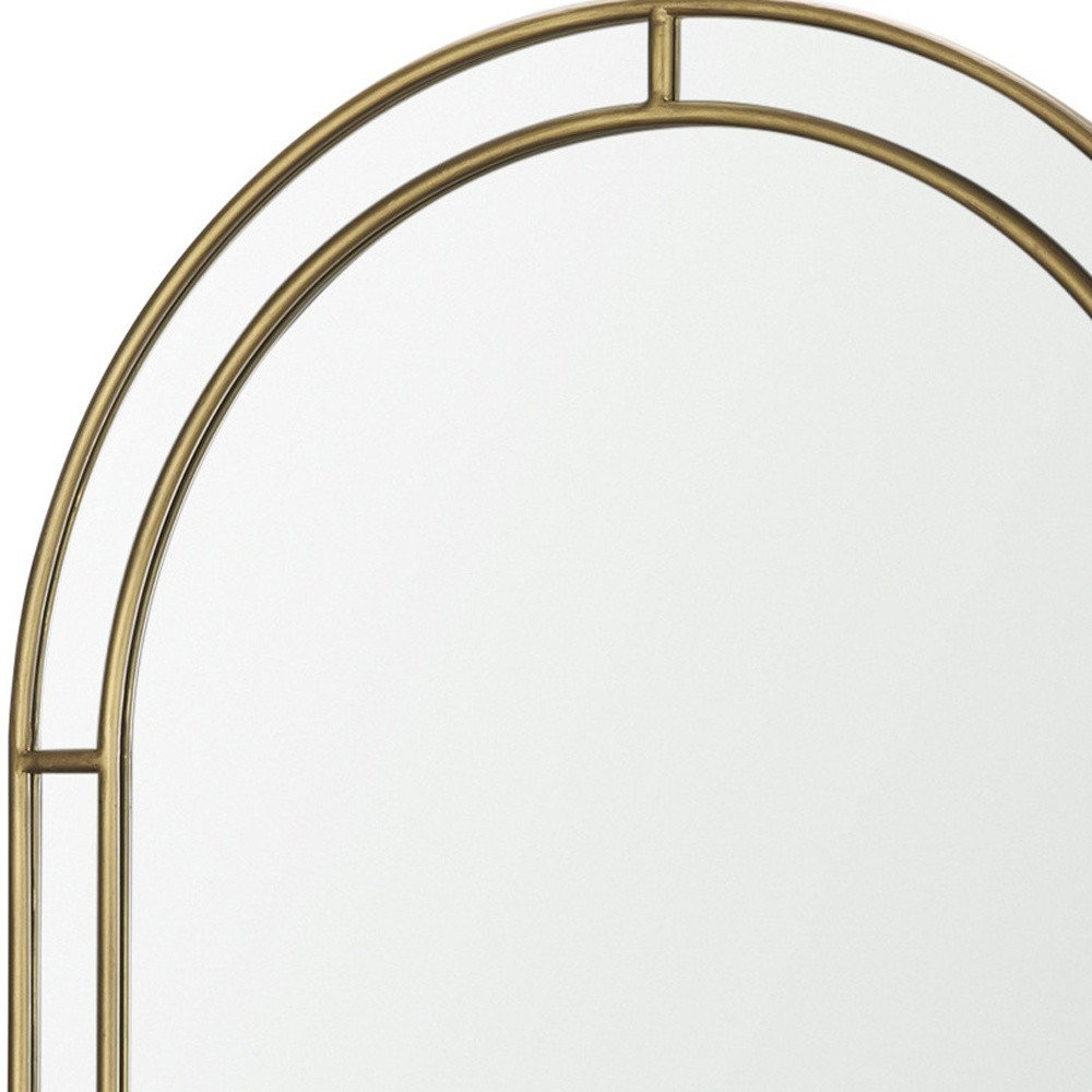 48" Gold Metal Double Arch Framed Accent Mirror