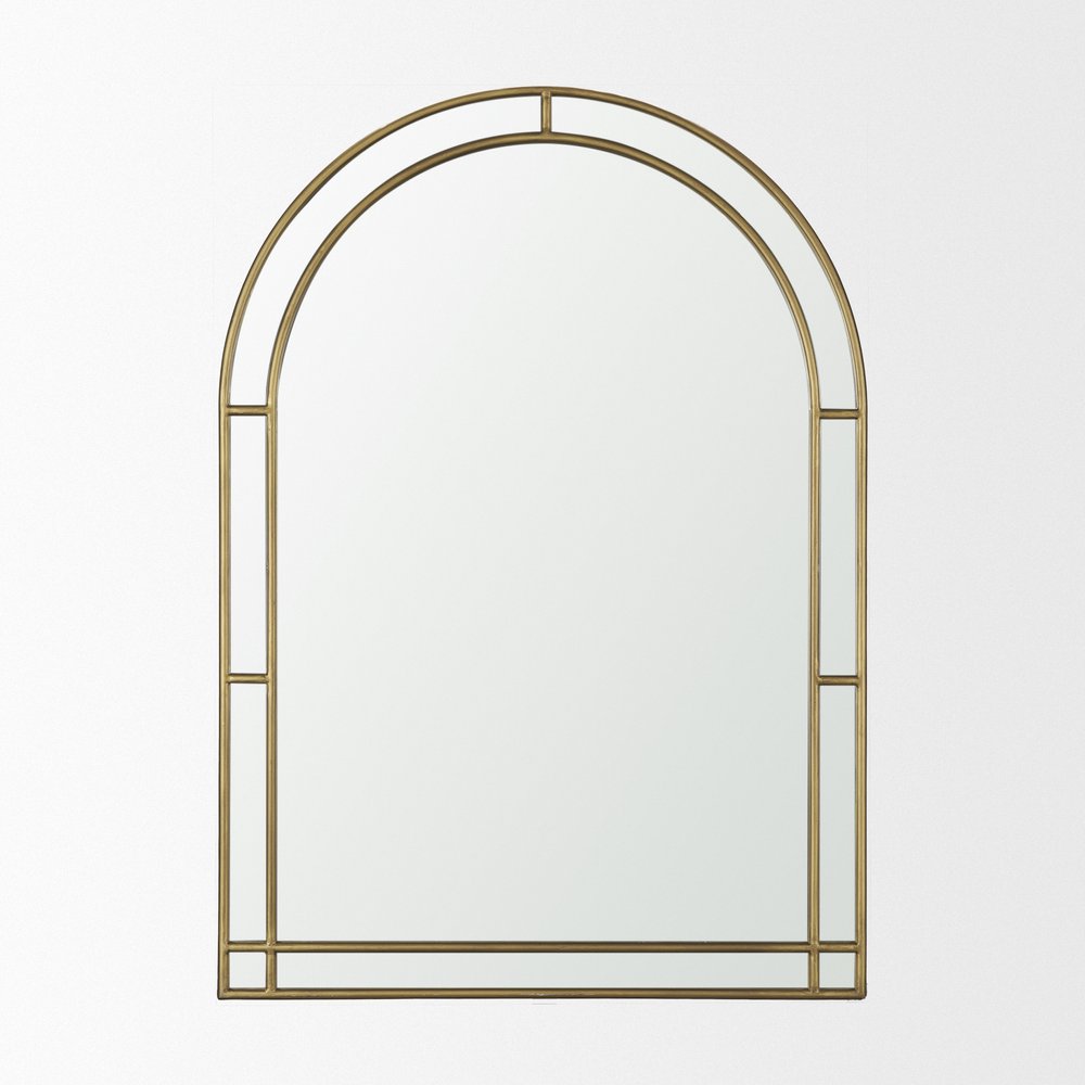 48" Gold Metal Double Arch Framed Accent Mirror