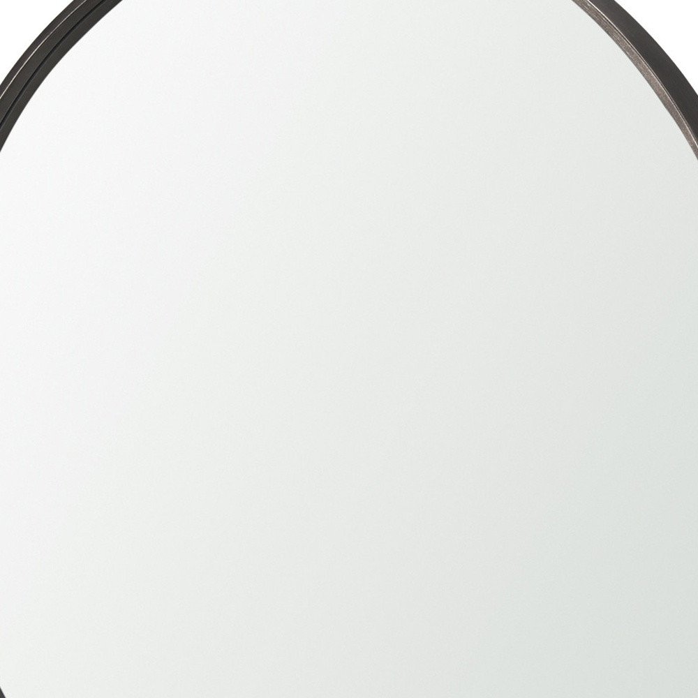 38" Gunmetal Metal Round And Rectangle Framed Accent Mirror