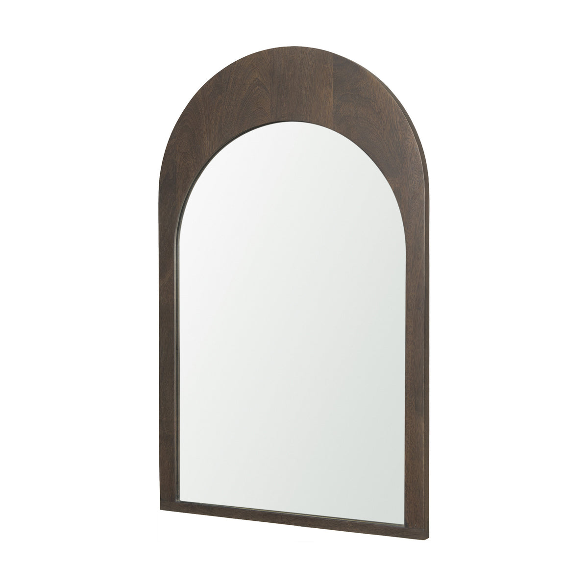 36" Brown Solid Wood Arch Framed Accent Mirror