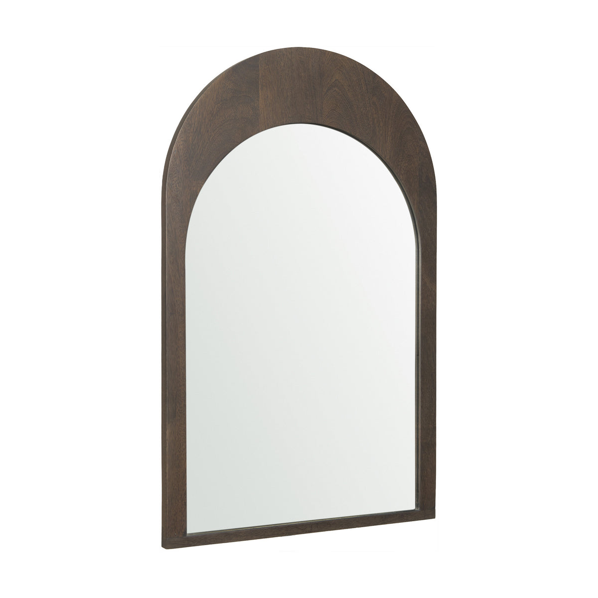 36" Brown Solid Wood Arch Framed Accent Mirror