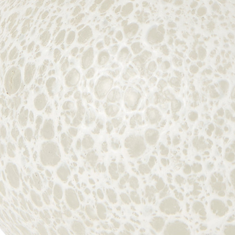 9" White Mottled Handblown Glass Table Vase