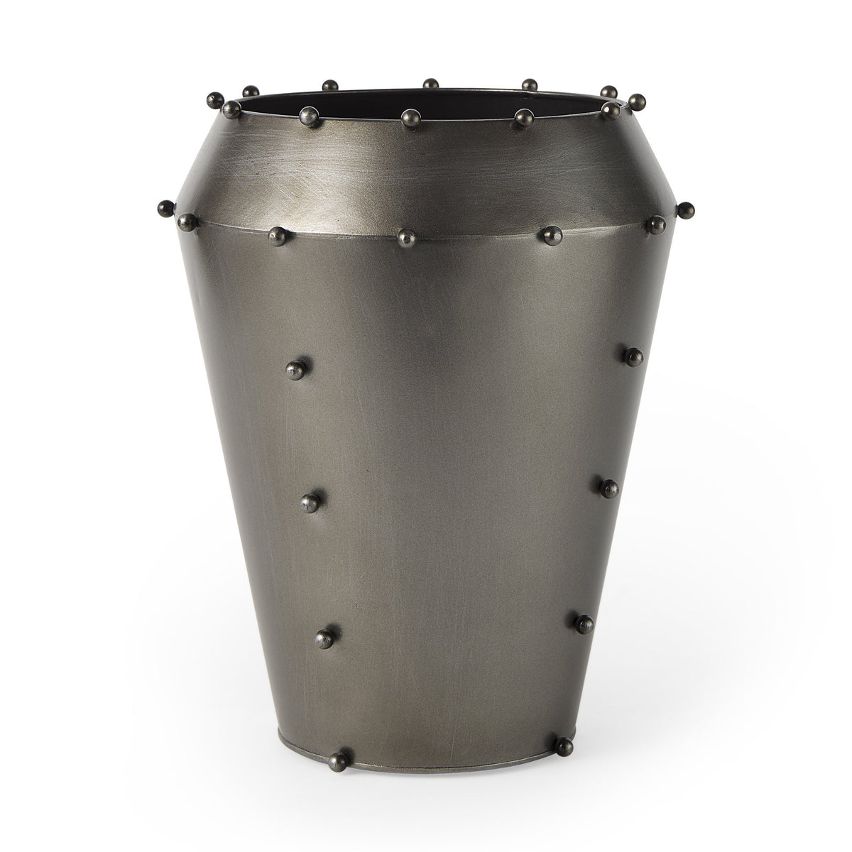 12" Gray Metal Table Vase