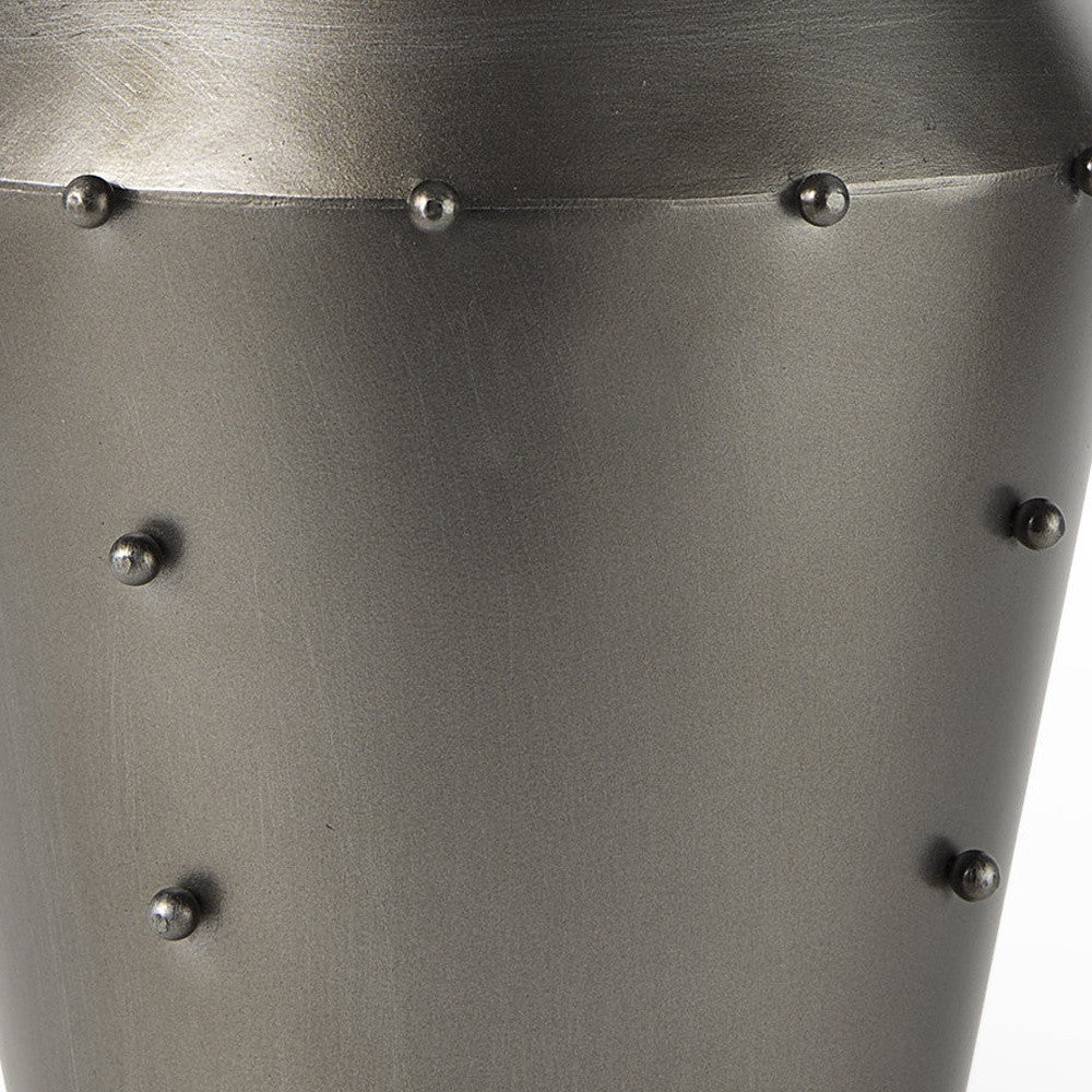 12" Gray Metal Table Vase