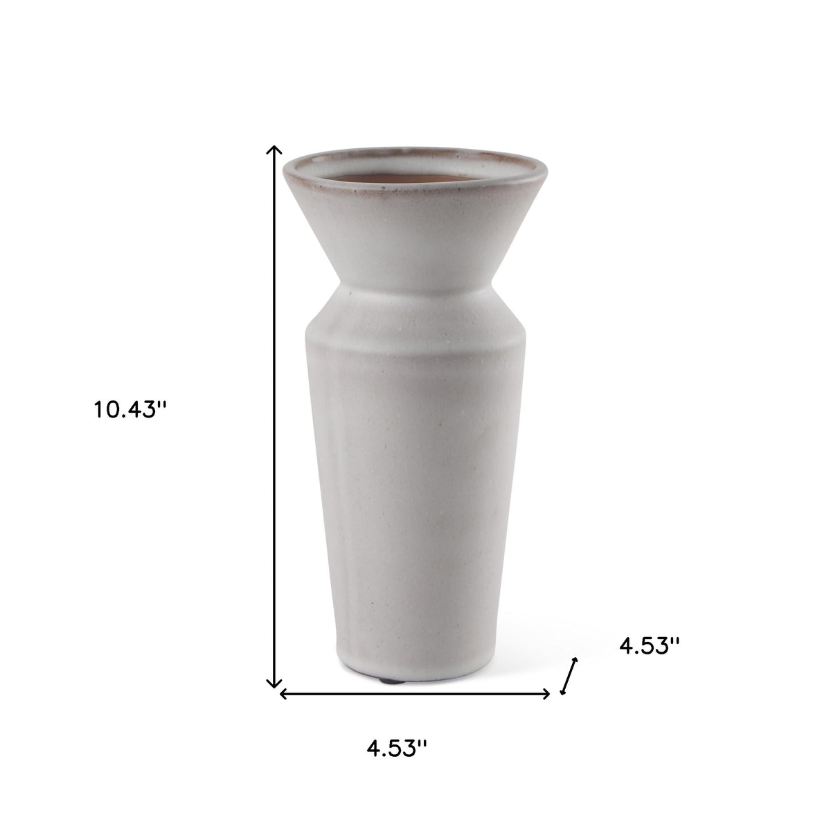 10" Cream Ceramic Table Vase