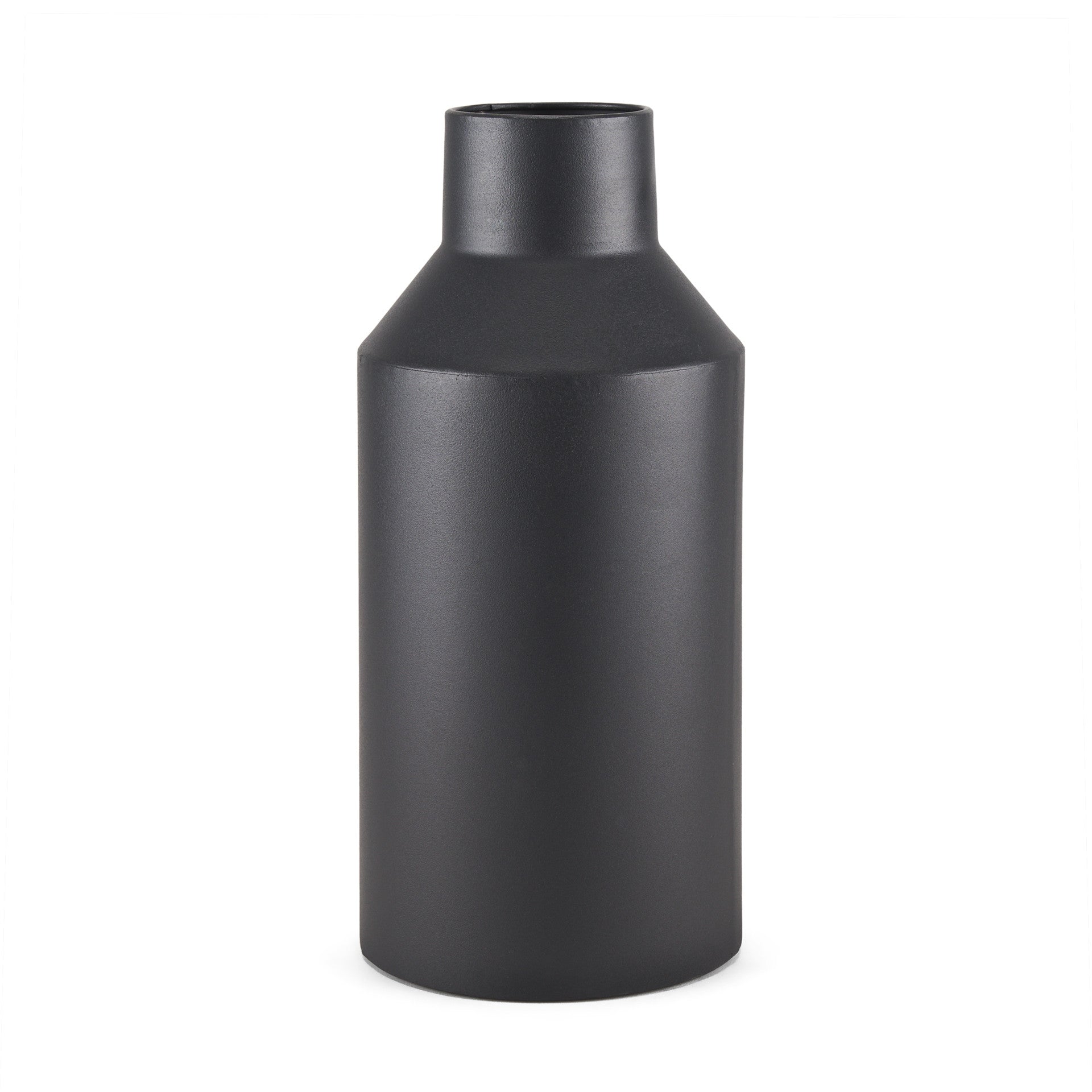 14" Black Metal Table Vase